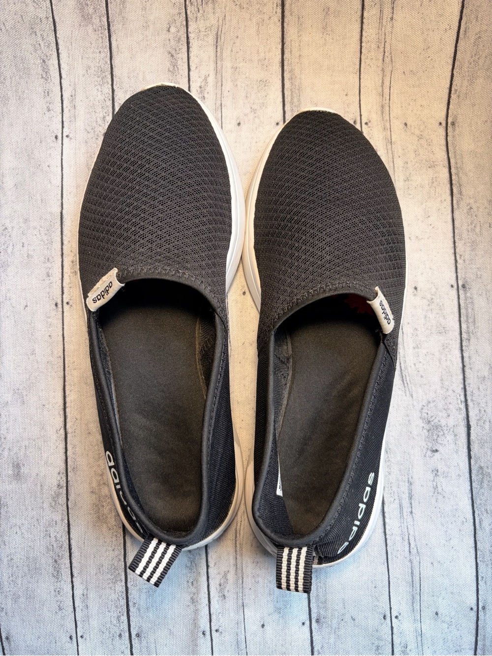 adidas Women’s CloudFoam Slip-On Casual Sneakers in Black - Picture 3 of 6